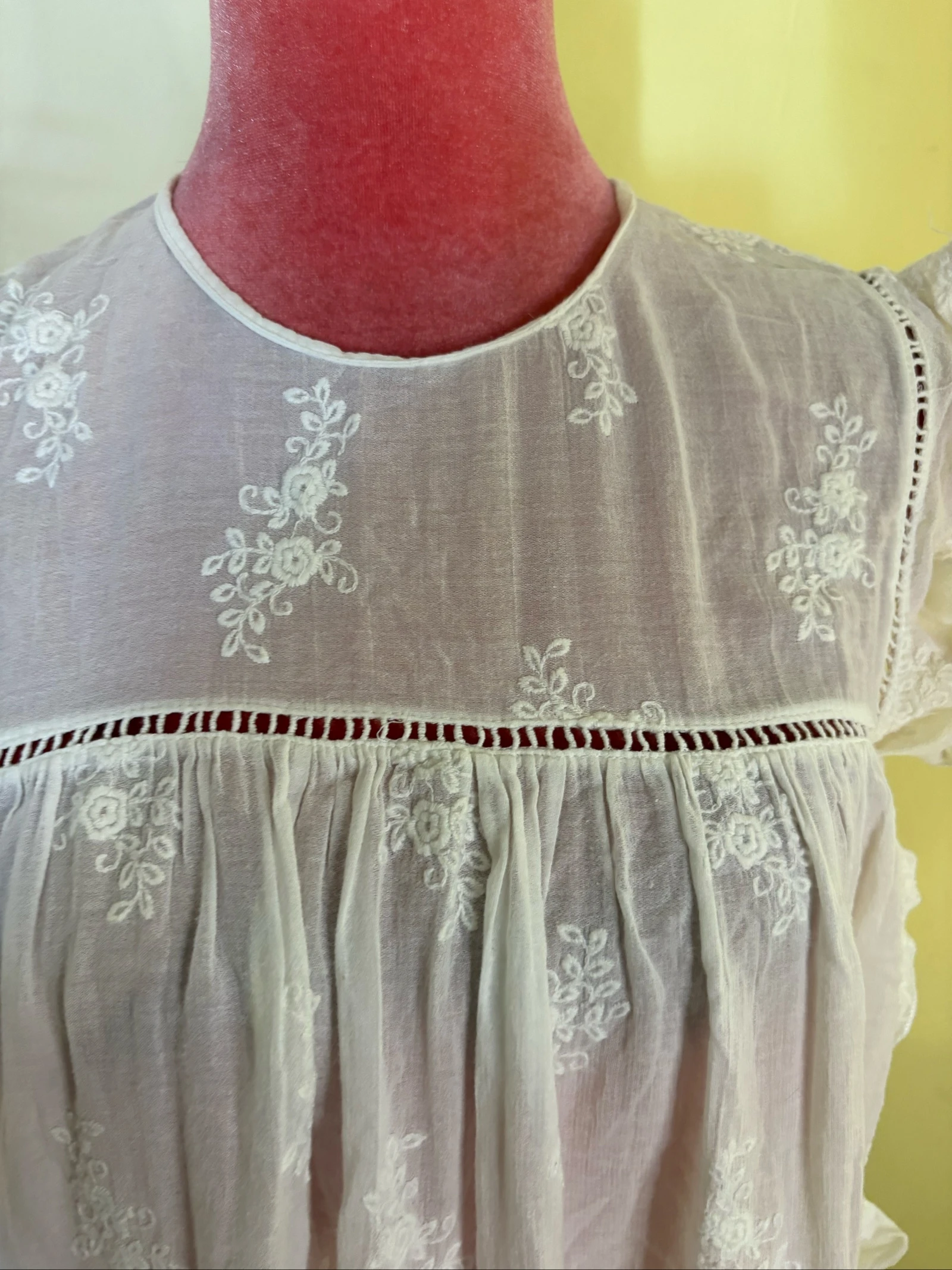 Boho White Blouse with Floral Embroidery and Ruffles – photo 2